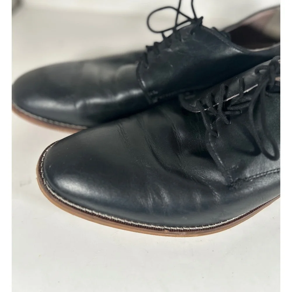 Banana Republic Mens Hinto Black Leather Derby Dress Shoes Size 11 M